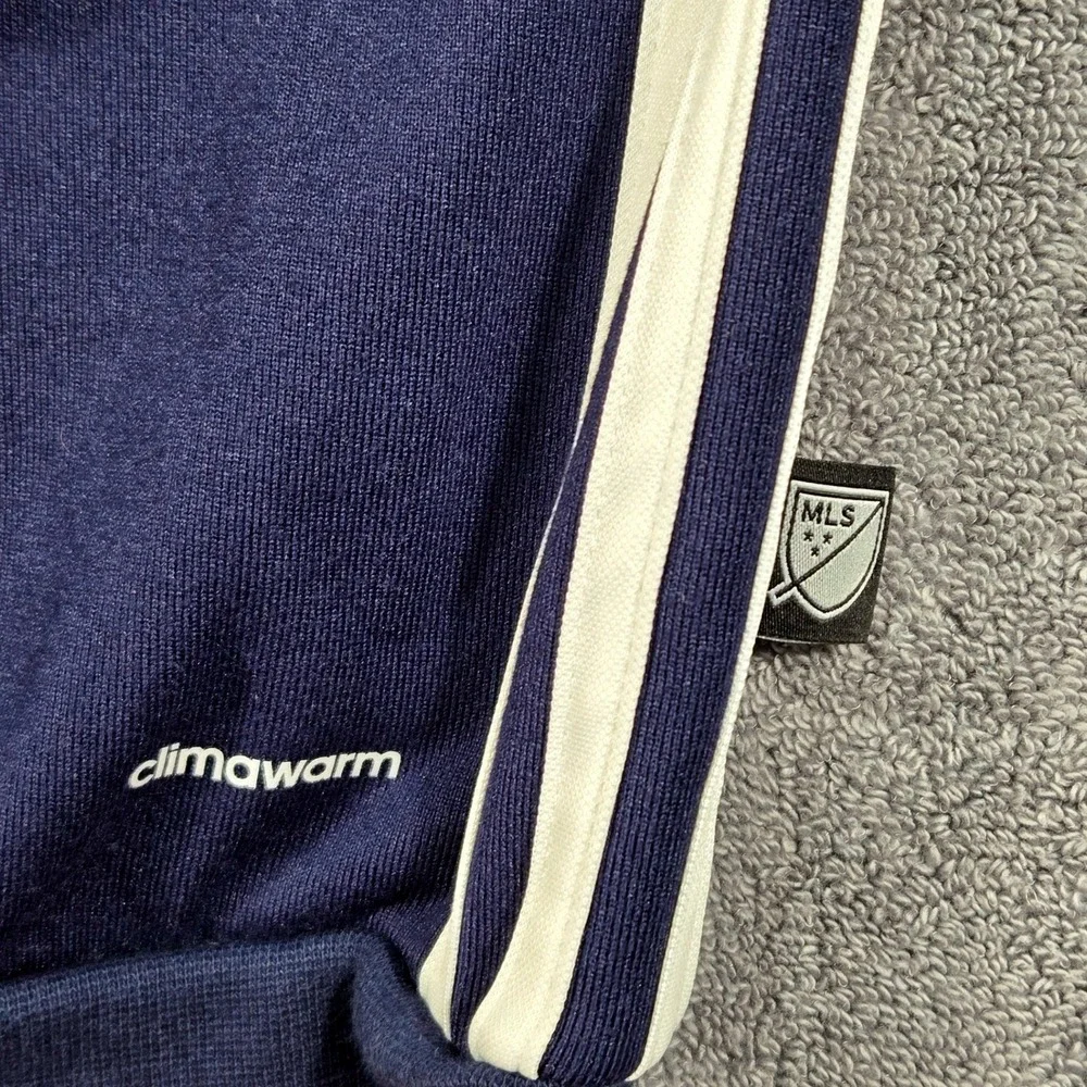 Adidas LA Galaxy Hoodie Mens Large Navy Blue Excellent Climawarm Quarter Zip MLS